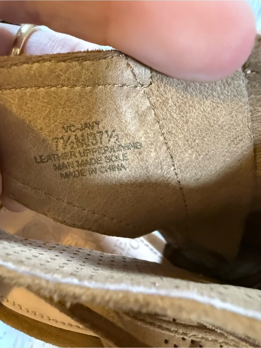 Vince Camuto Tan Perforated Suede Lace-Up Wedge Sandals‎